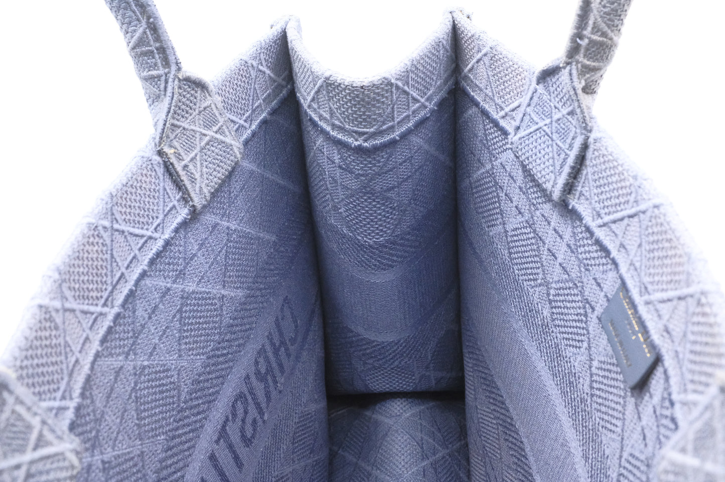 Dior Medium Book Tote in Light Blue Cannage Canvas