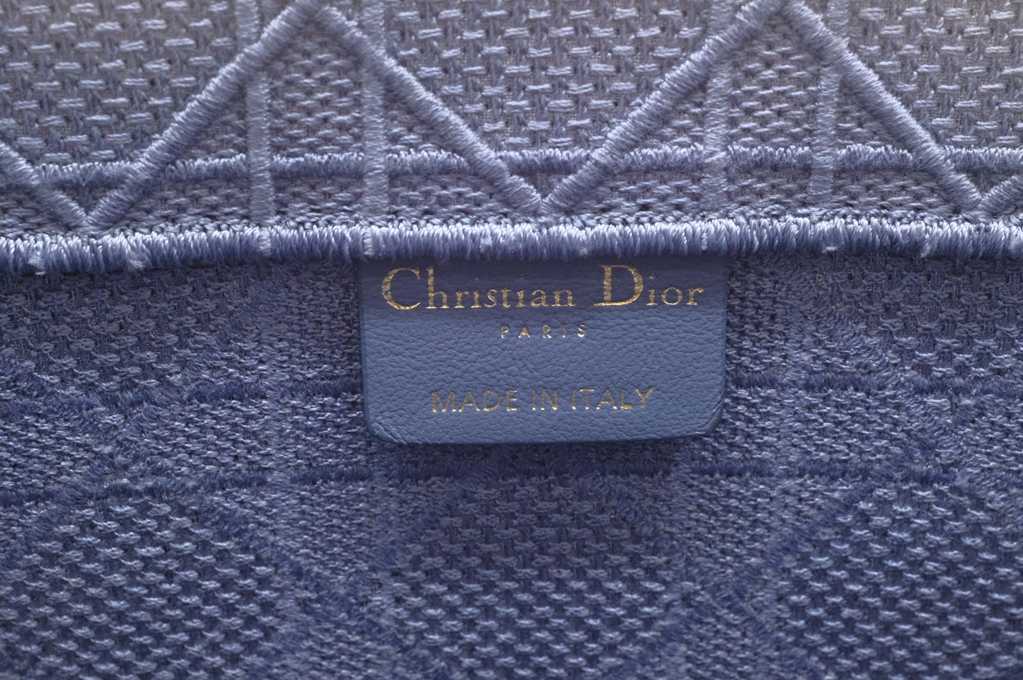 Dior Medium Book Tote in Light Blue Cannage Canvas