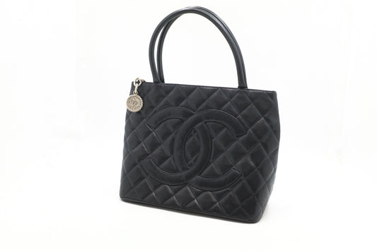 Chanel Medallion Tote in Black Caviar Leather