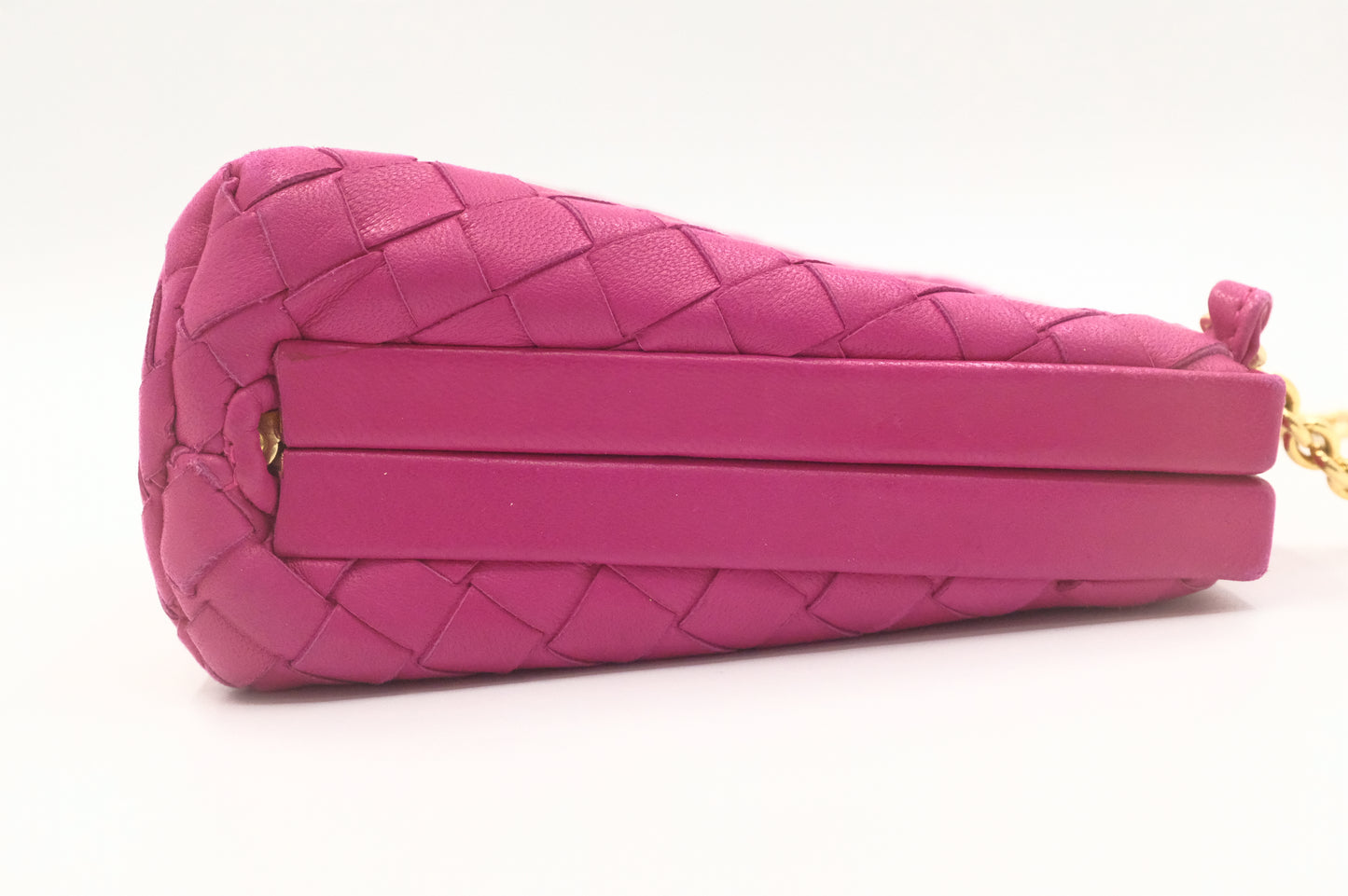 Bottega Veneta Square Chain Bag in Pink Intrecciato Leather