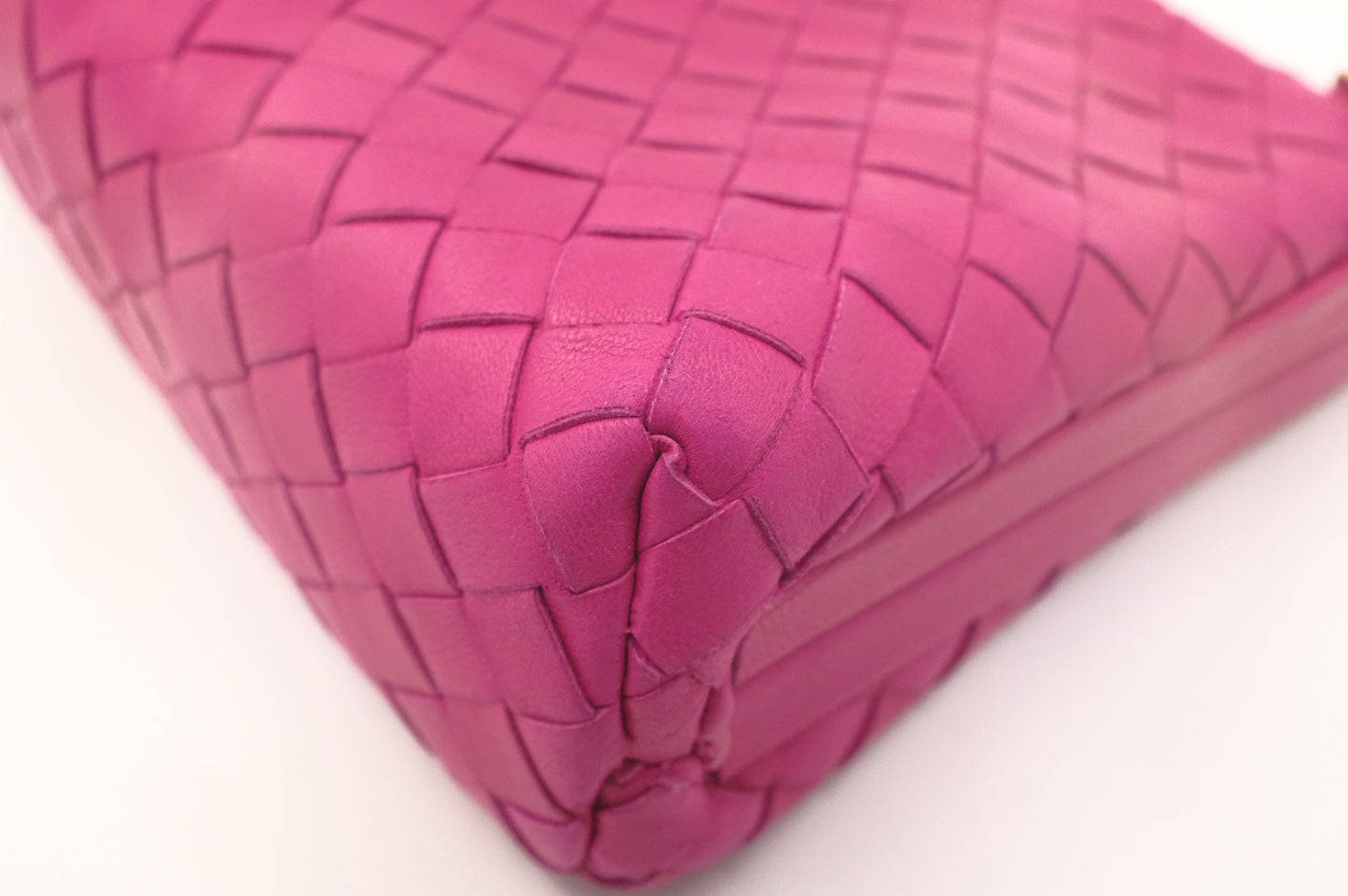 Bottega Veneta Square Chain Bag in Pink Intrecciato Leather