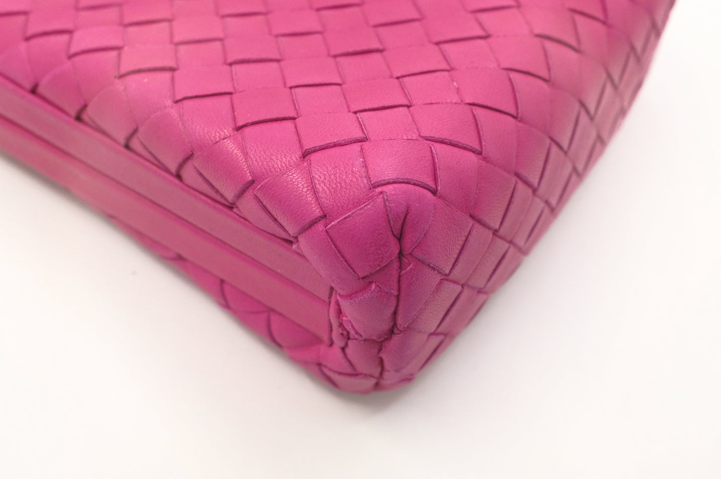 Bottega Veneta Square Chain Bag in Pink Intrecciato Leather