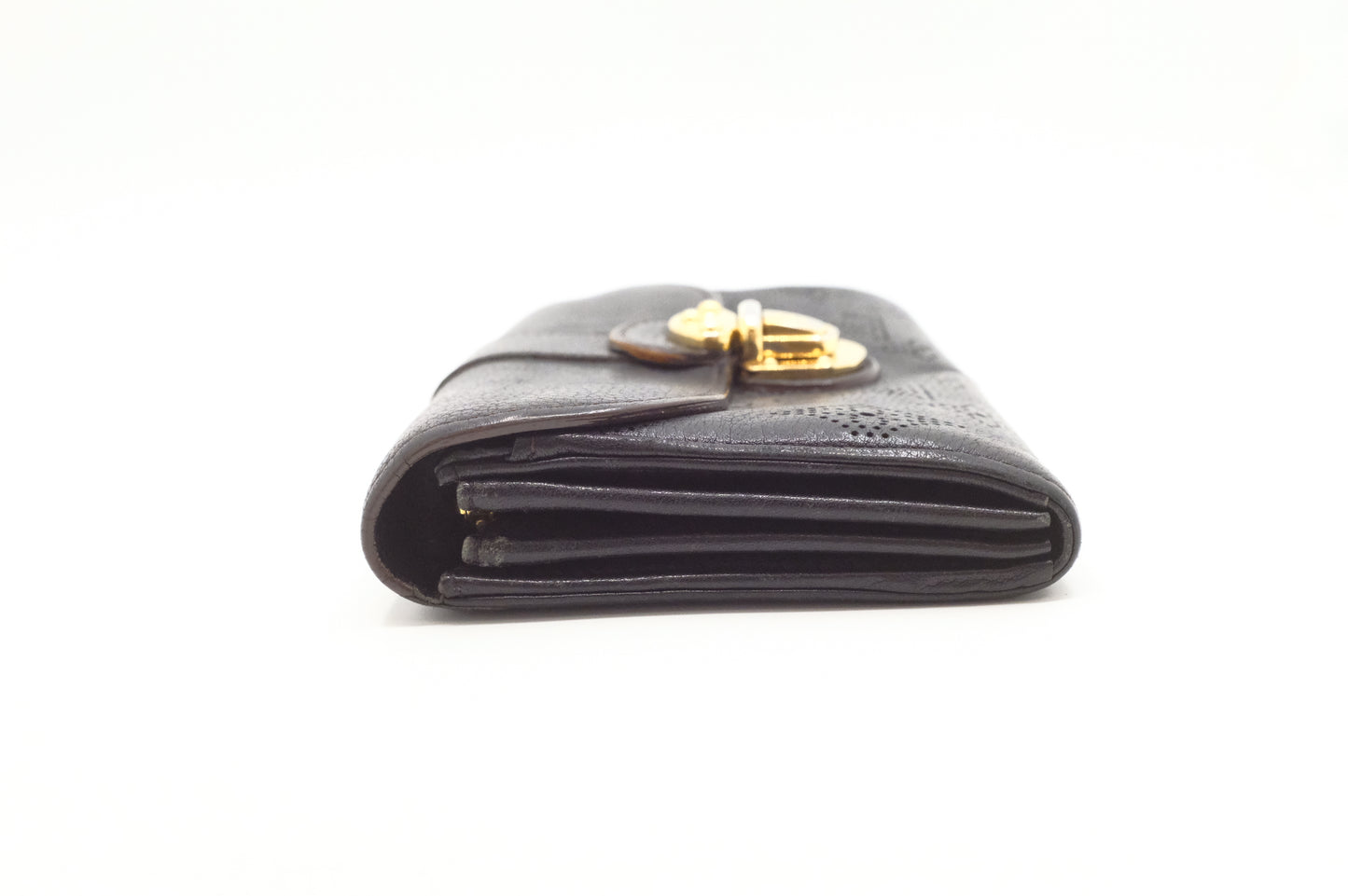 Louis Vuitton Amelia Wallet in Black Mahina Leather