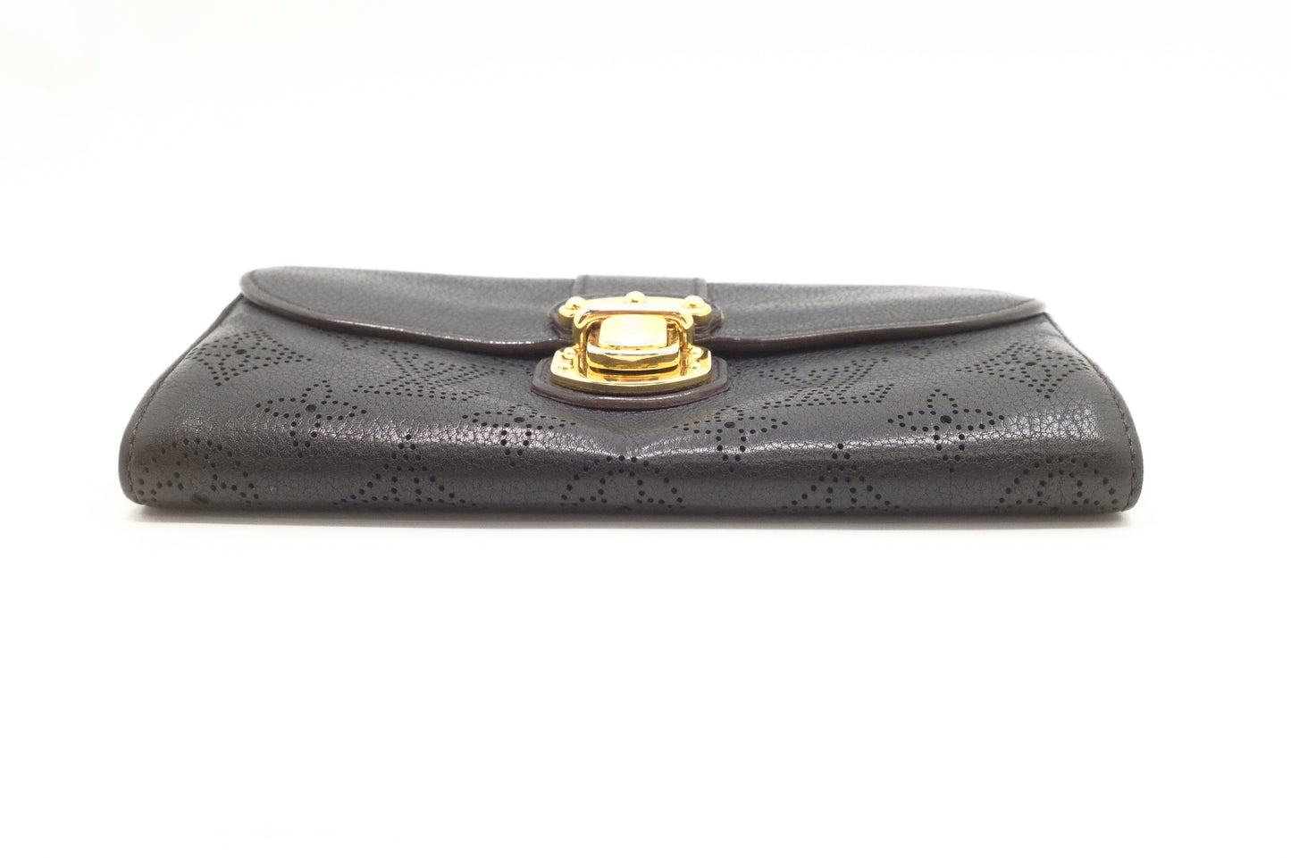 Louis Vuitton Amelia Wallet in Black Mahina Leather