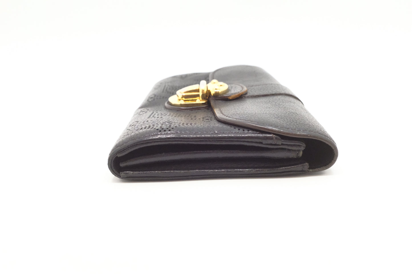 Louis Vuitton Amelia Wallet in Black Mahina Leather