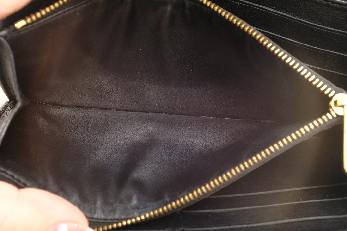 Louis Vuitton Amelia Wallet in Black Mahina Leather