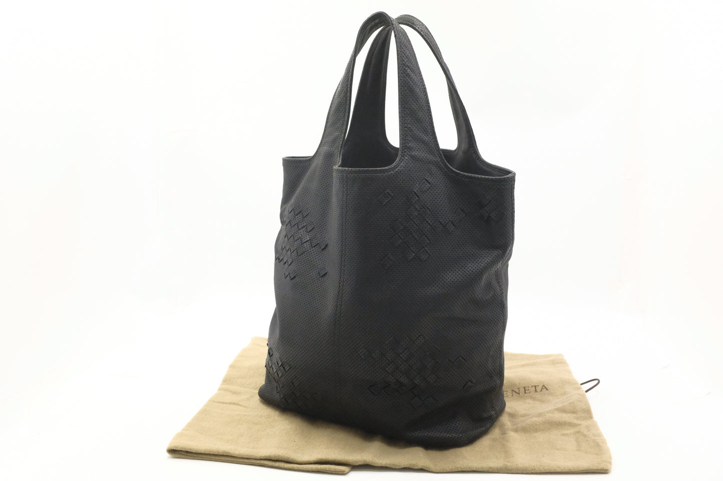 Bottega Veneta Hobo Bag in Black Perforated Leather