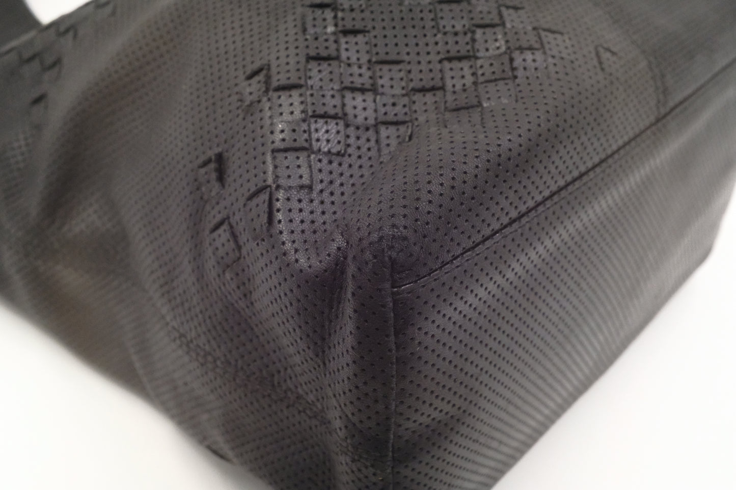 Bottega Veneta Hobo Bag in Black Perforated Leather