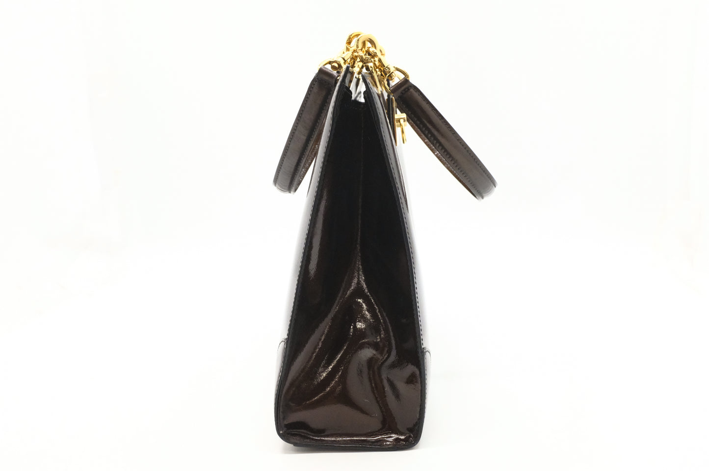 Celine Handbag in Brown Patent Leather