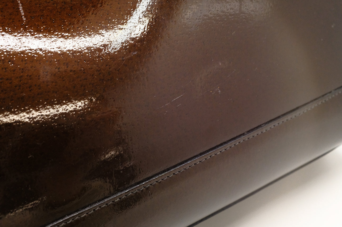 Celine Handbag in Brown Patent Leather