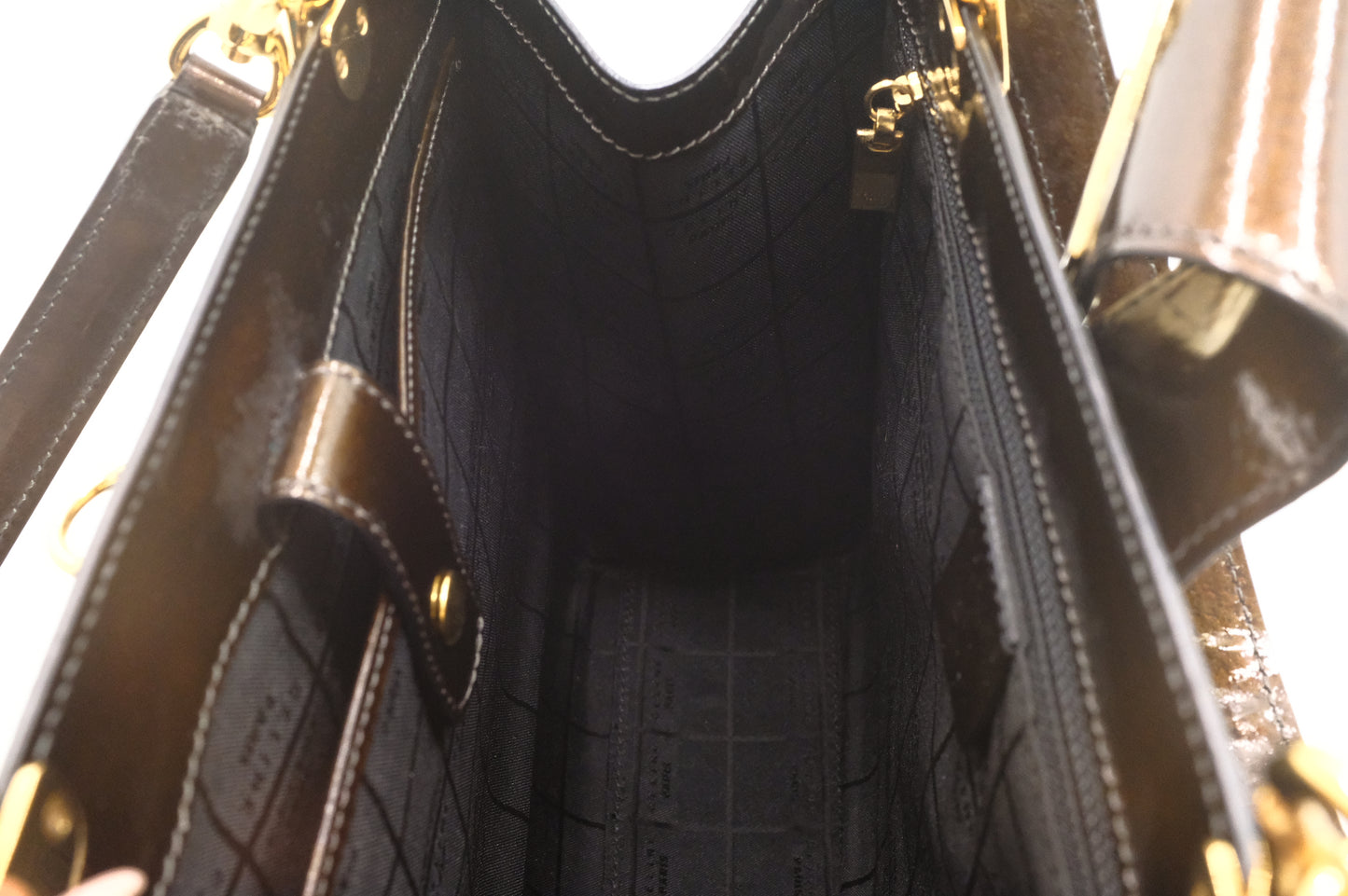 Celine Handbag in Brown Patent Leather