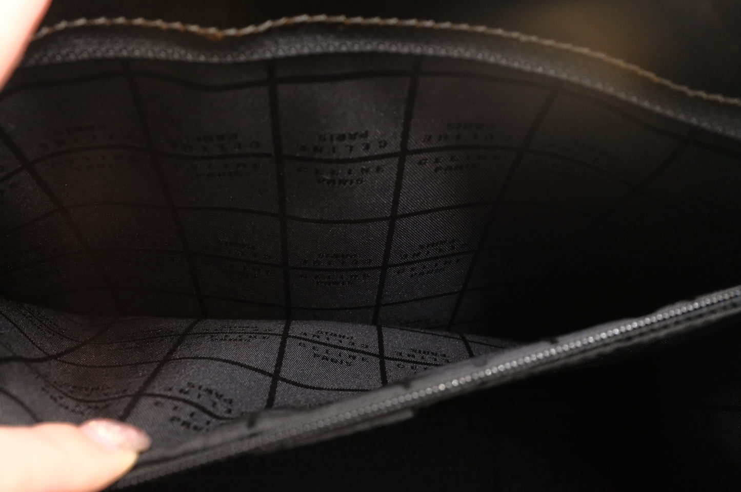 Celine Handbag in Brown Patent Leather