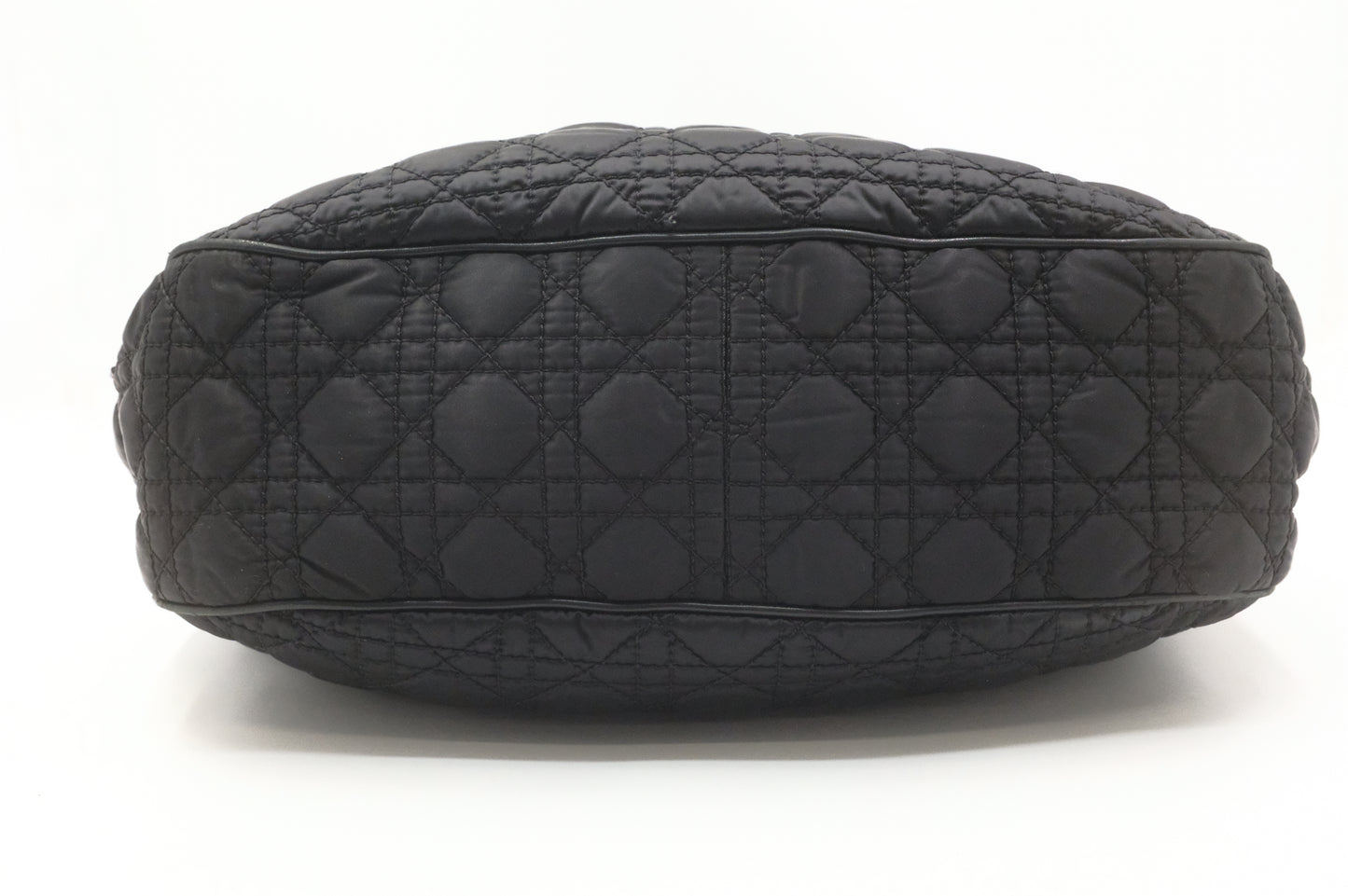 Dior Tote in Cannage Black Satin Canvas