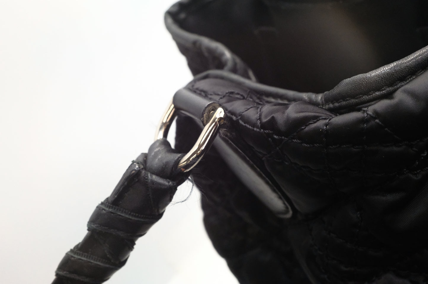 Dior Tote in Cannage Black Satin Canvas