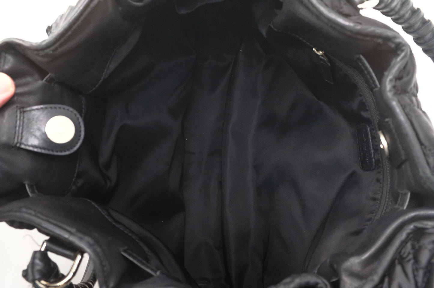 Dior Tote in Cannage Black Satin Canvas