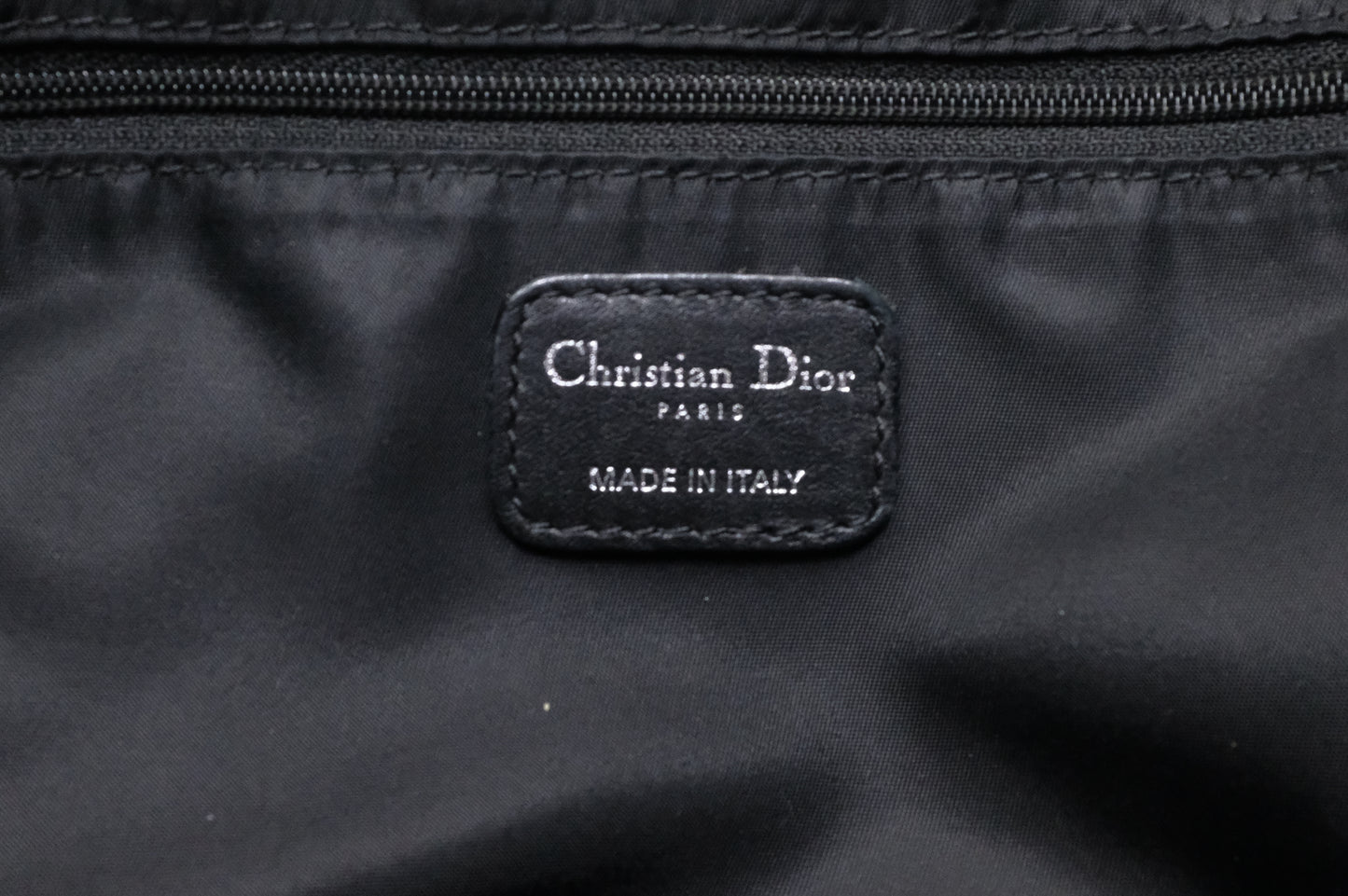Dior Tote in Cannage Black Satin Canvas