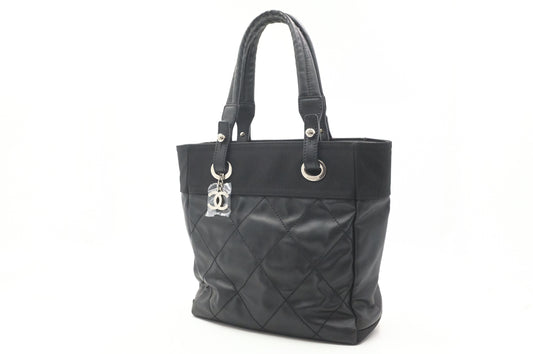 Chanel Paris Biarritz Tote Bag in Black Mattelassé Leather