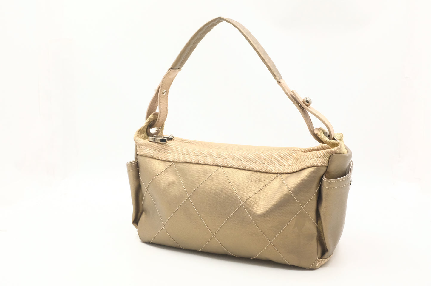 Chanel Paris-Biarritz Shoulder Bag in Gold Coated Canvas