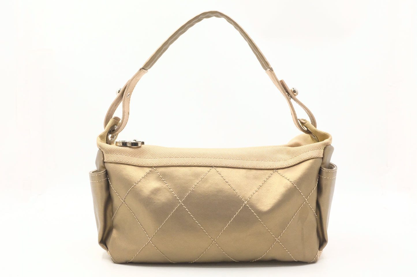 Chanel Paris-Biarritz Shoulder Bag in Gold Coated Canvas