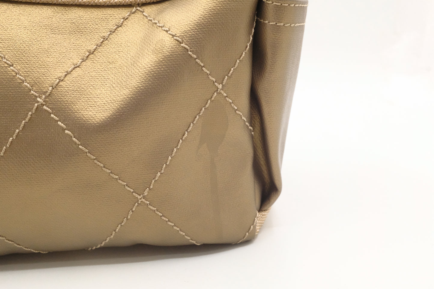 Chanel Paris-Biarritz Shoulder Bag in Gold Coated Canvas