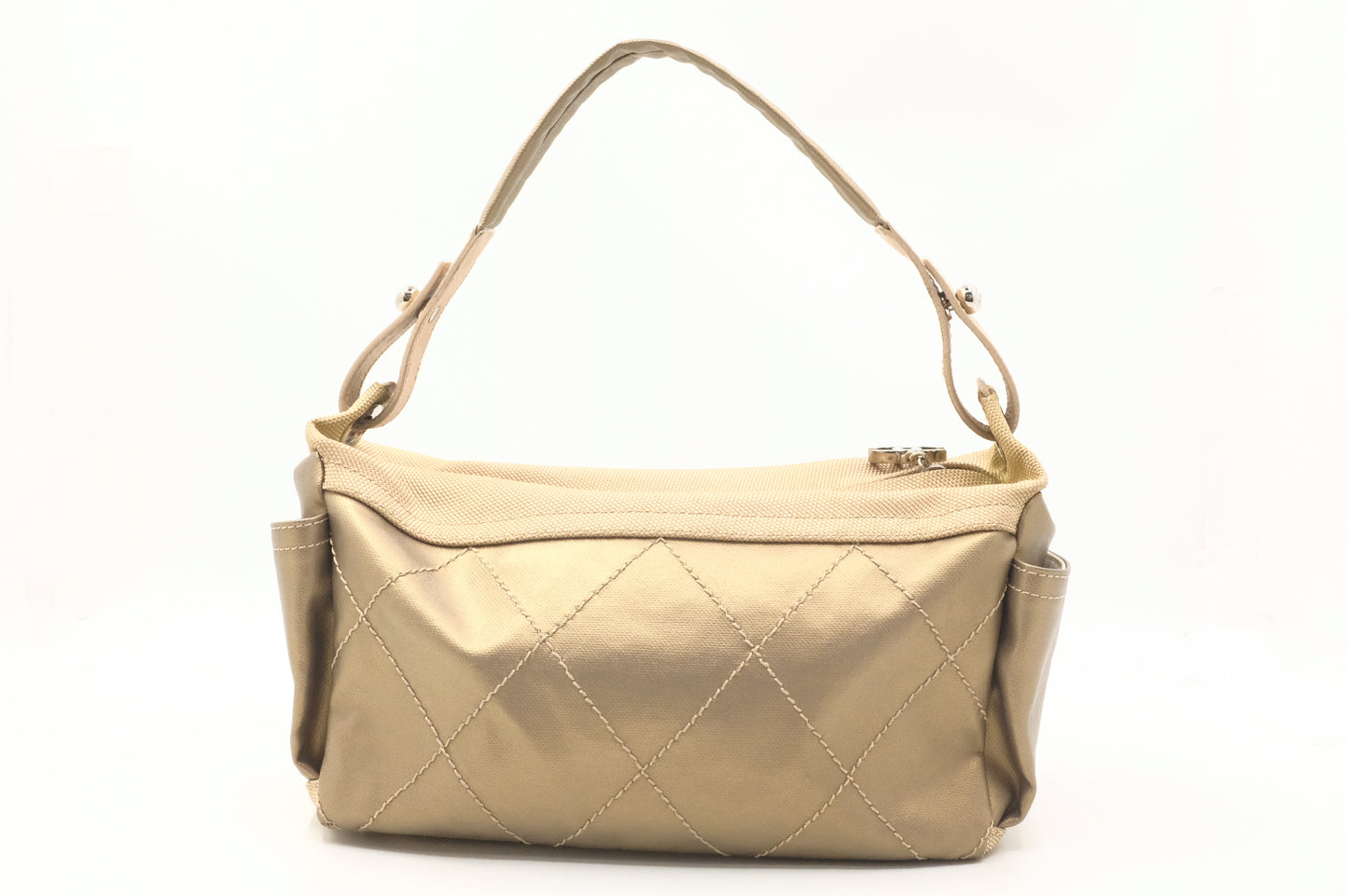 Chanel Paris-Biarritz Shoulder Bag in Gold Coated Canvas