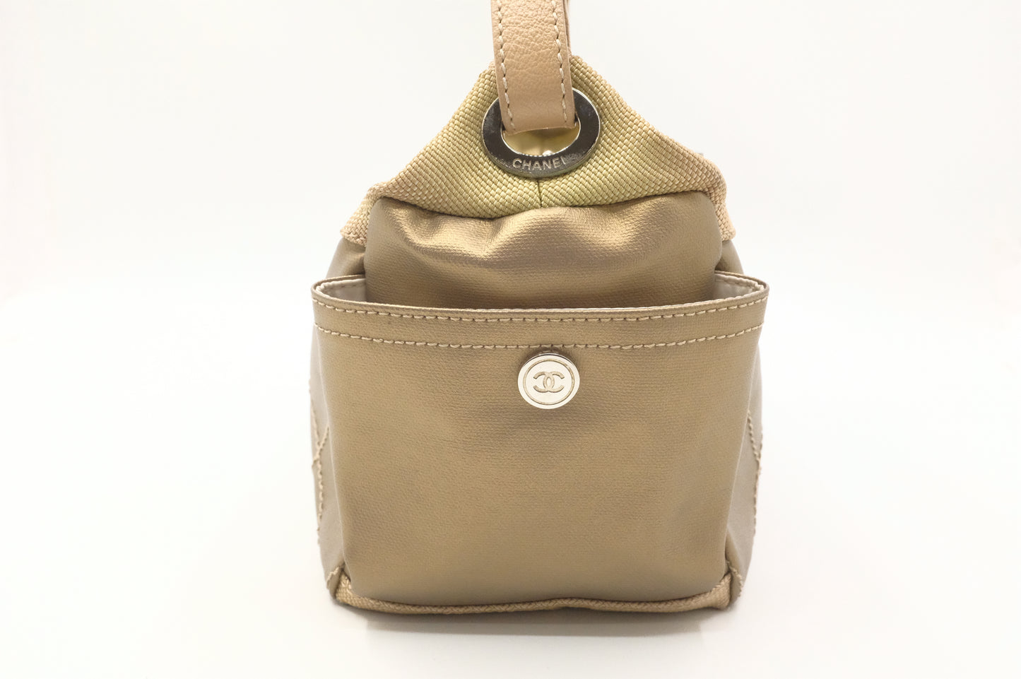 Chanel Paris-Biarritz Shoulder Bag in Gold Coated Canvas