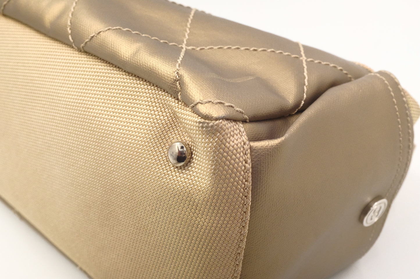 Chanel Paris-Biarritz Shoulder Bag in Gold Coated Canvas