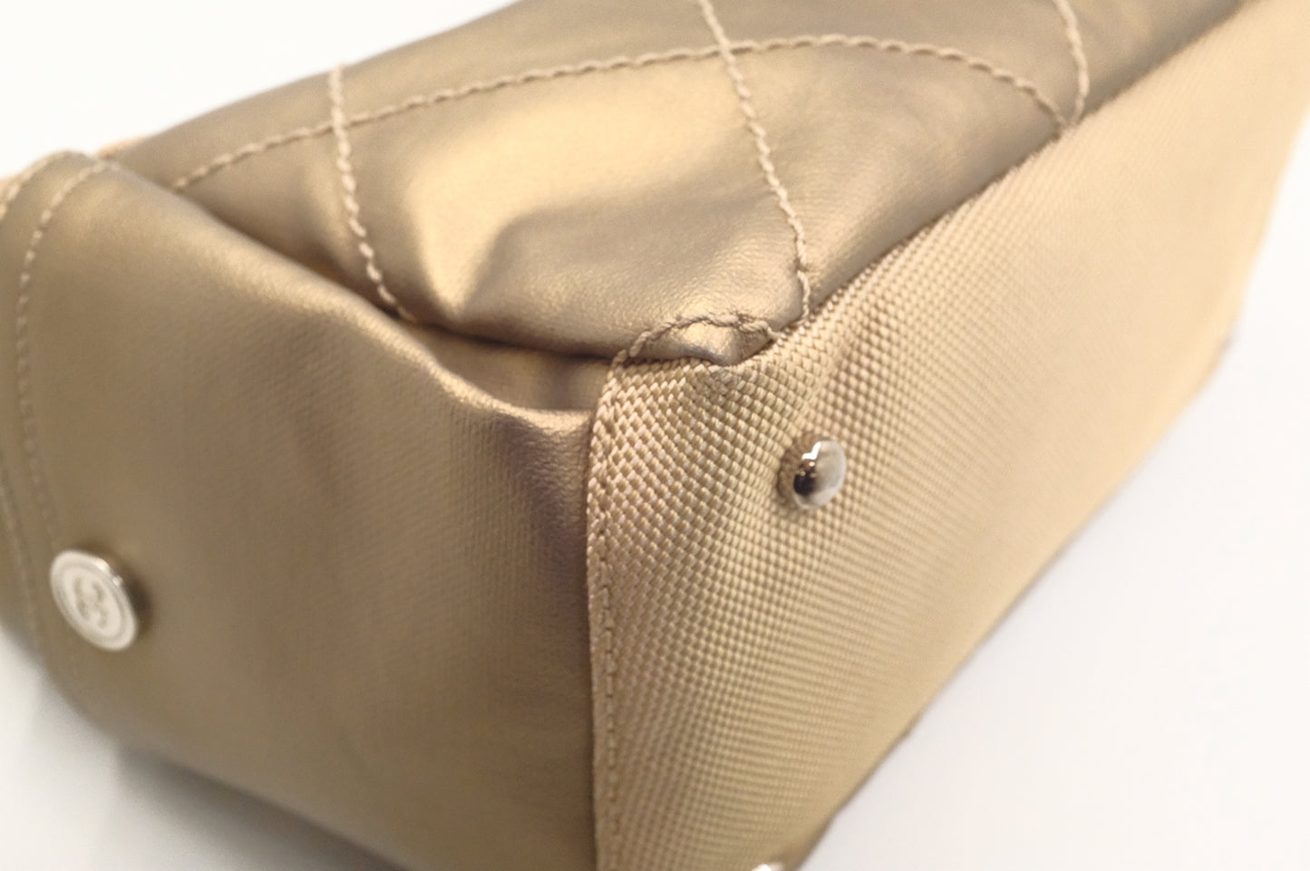 Chanel Paris-Biarritz Shoulder Bag in Gold Coated Canvas
