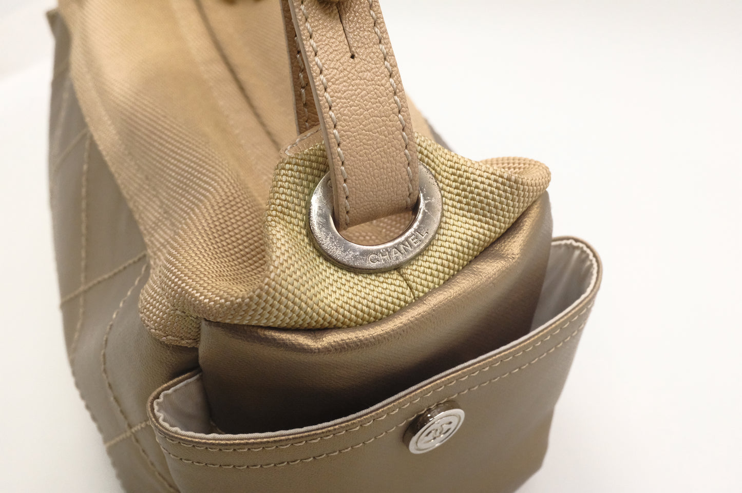 Chanel Paris-Biarritz Shoulder Bag in Gold Coated Canvas