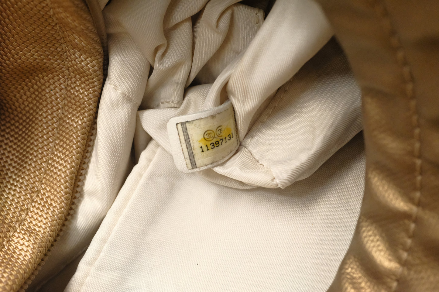 Chanel Paris-Biarritz Shoulder Bag in Gold Coated Canvas