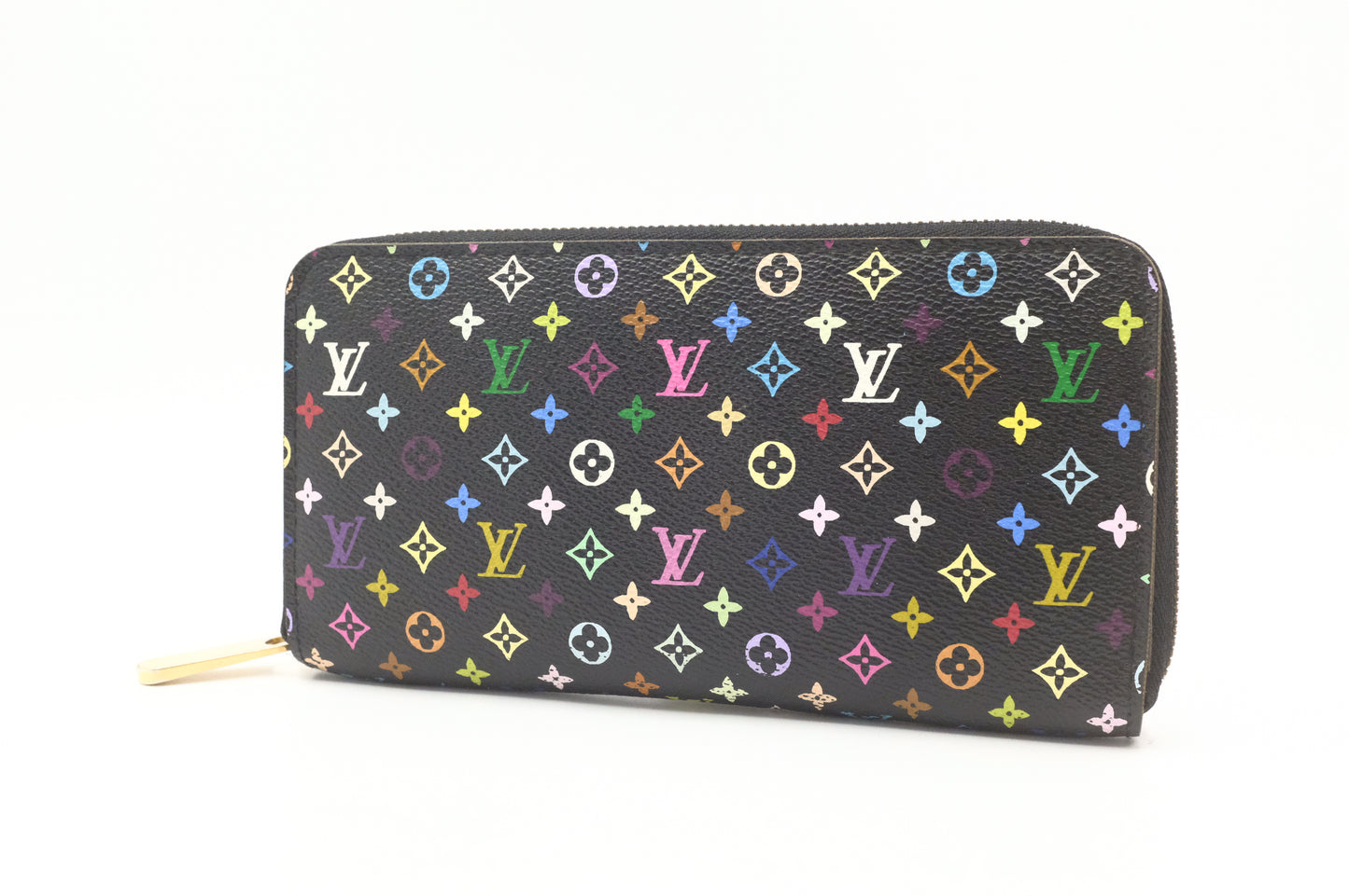 Louis Vuitton Long Zippy Wallet in Black Multicolor Canvas