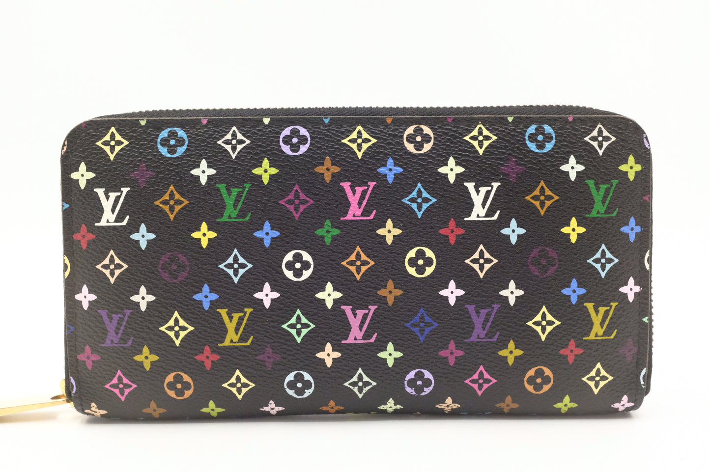 Louis Vuitton Long Zippy Wallet in Black Multicolor Canvas