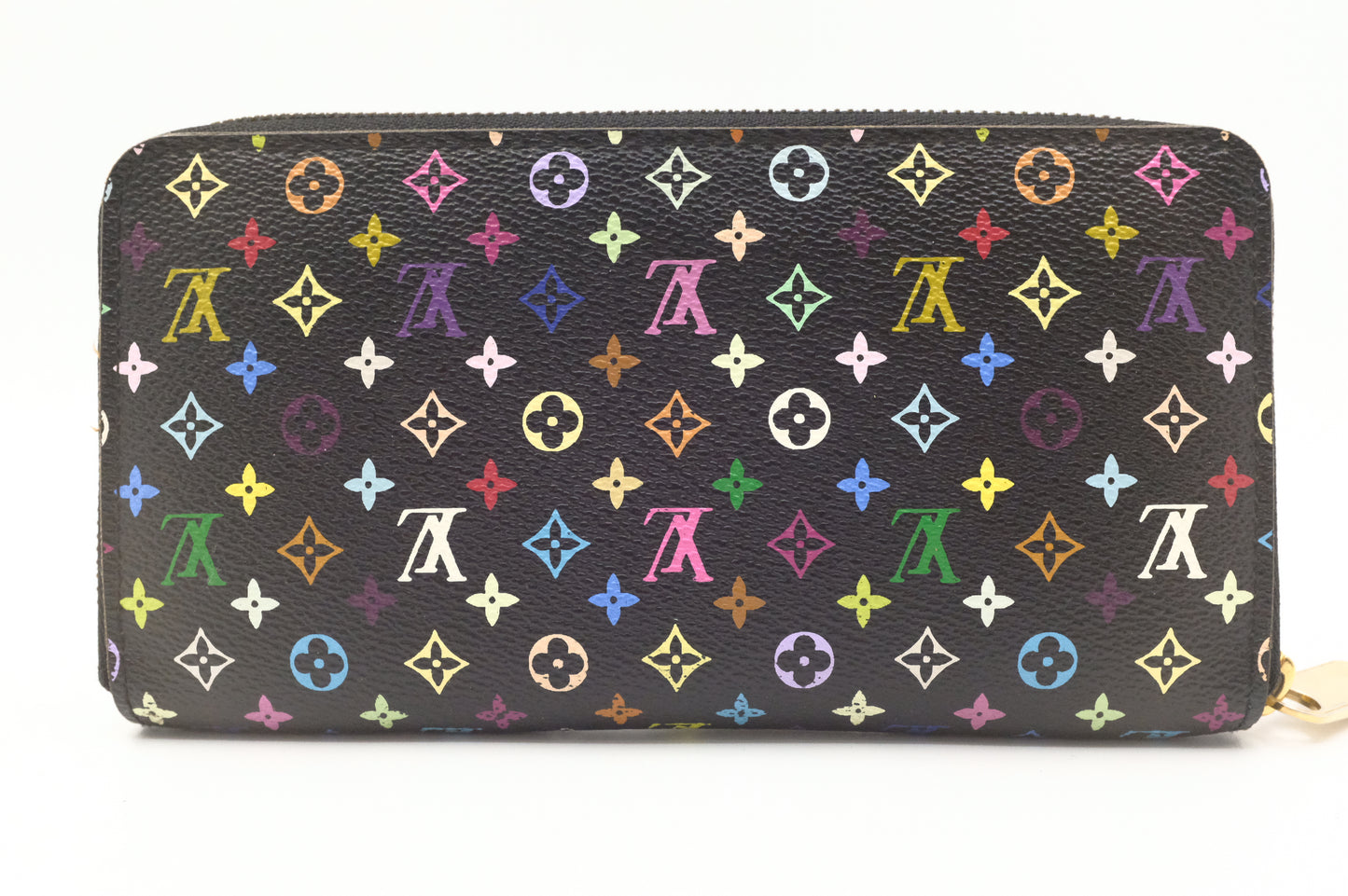 Louis Vuitton Long Zippy Wallet in Black Multicolor Canvas