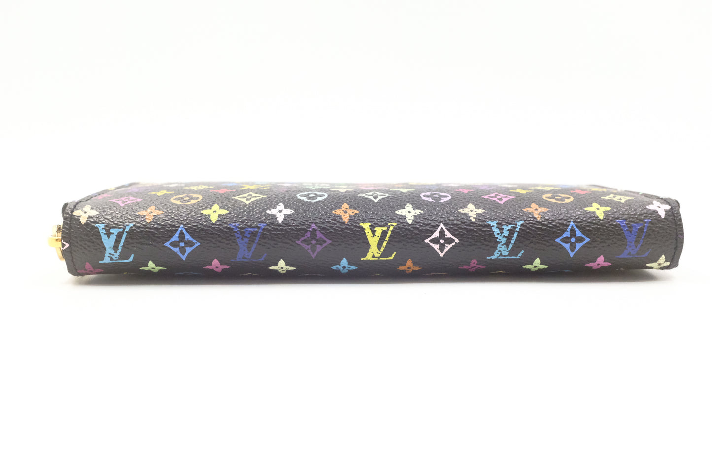 Louis Vuitton Long Zippy Wallet in Black Multicolor Canvas