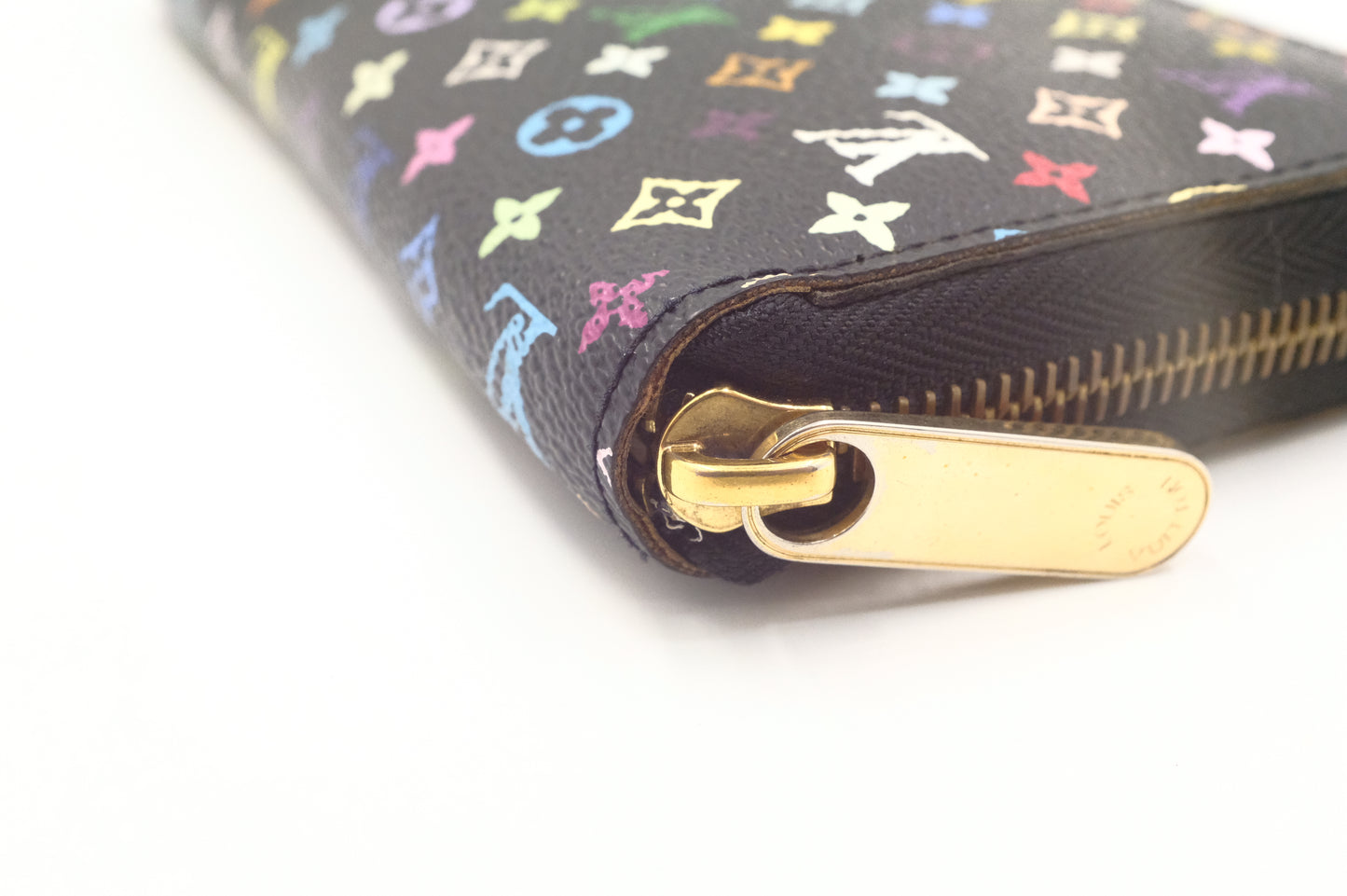Louis Vuitton Long Zippy Wallet in Black Multicolor Canvas