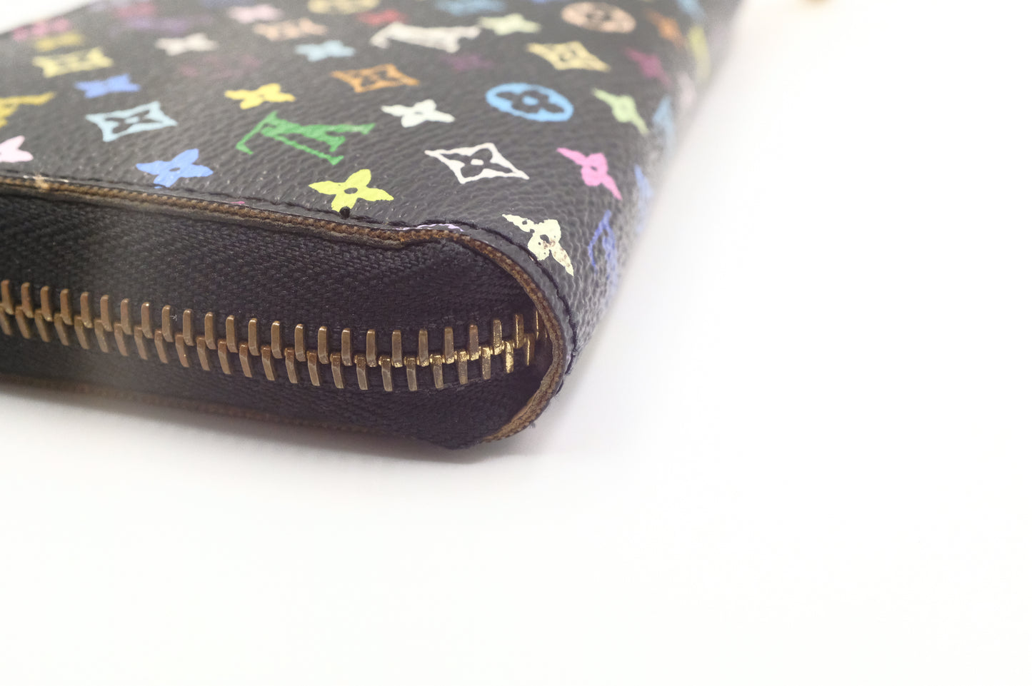 Louis Vuitton Long Zippy Wallet in Black Multicolor Canvas