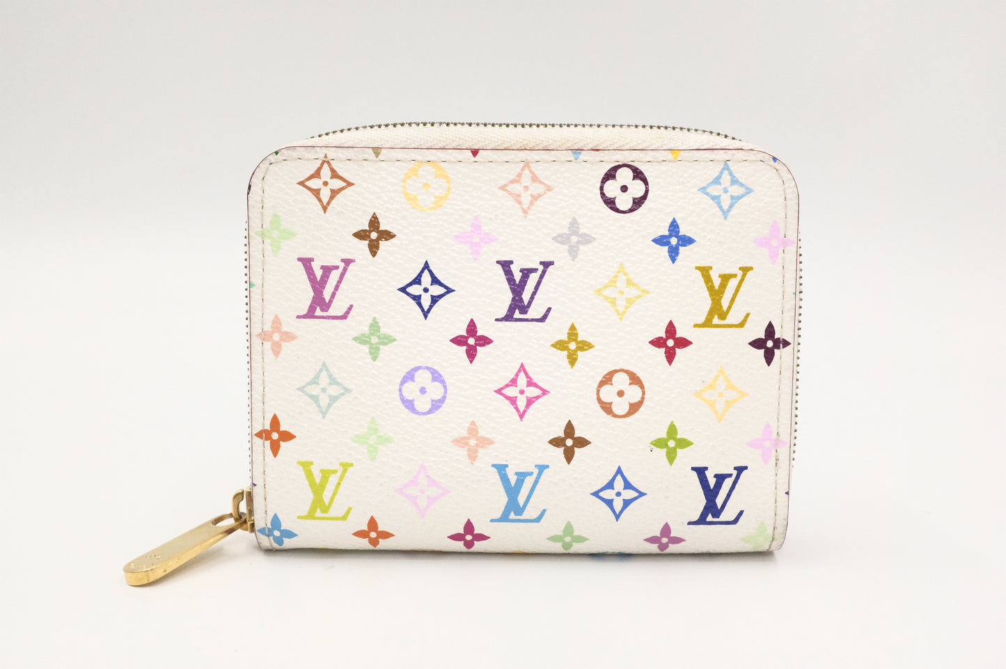 Louis Vuitton Zippy Compact Wallet in White Multicolor Canvas