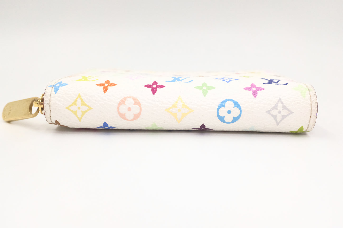 Louis Vuitton Zippy Compact Wallet in White Multicolor Canvas