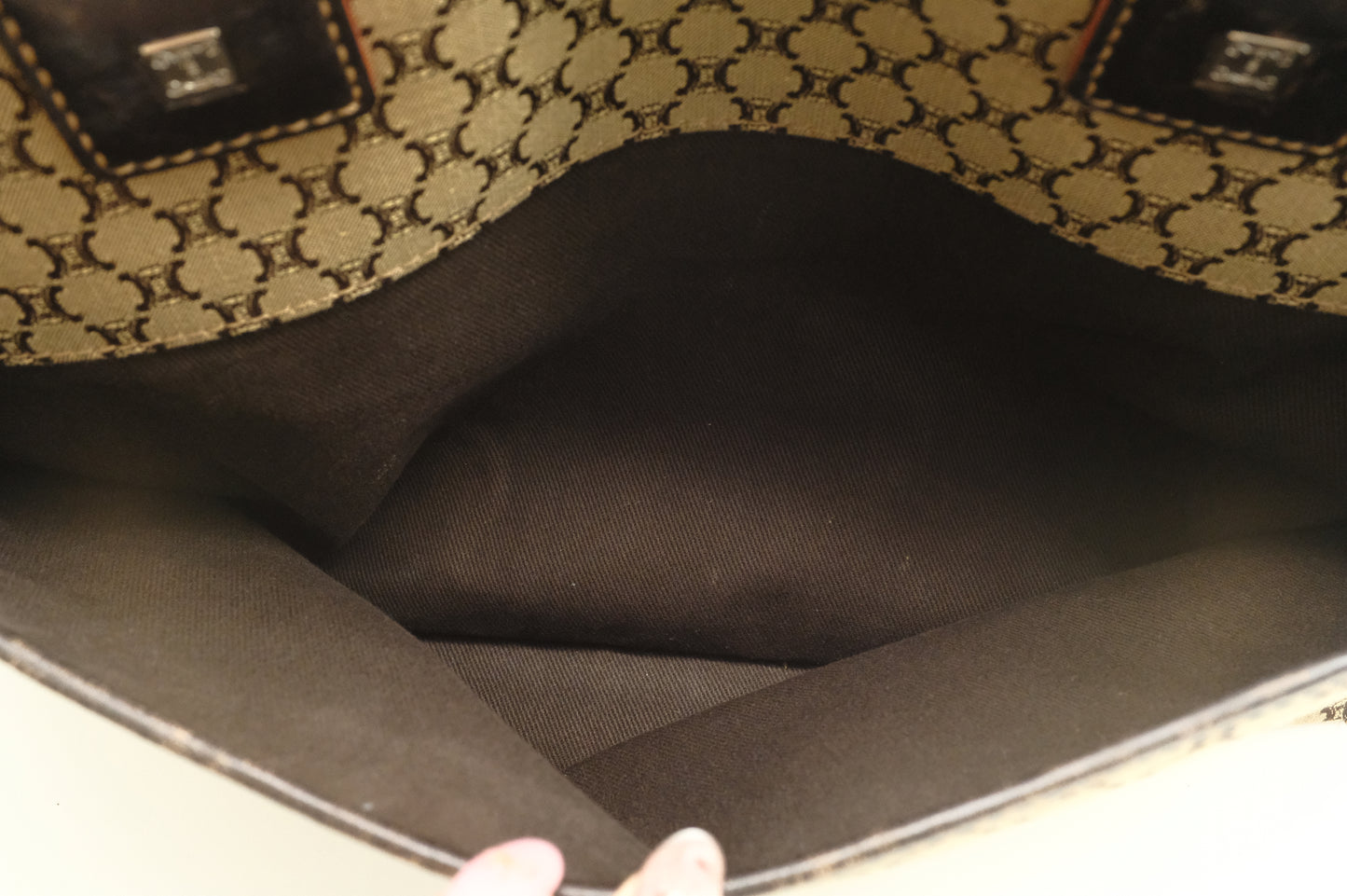 Celine Shoulder Bag in Brown Triomphe Canvas