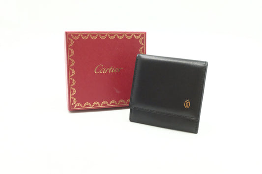 Cartier Coin Case in Black Leather