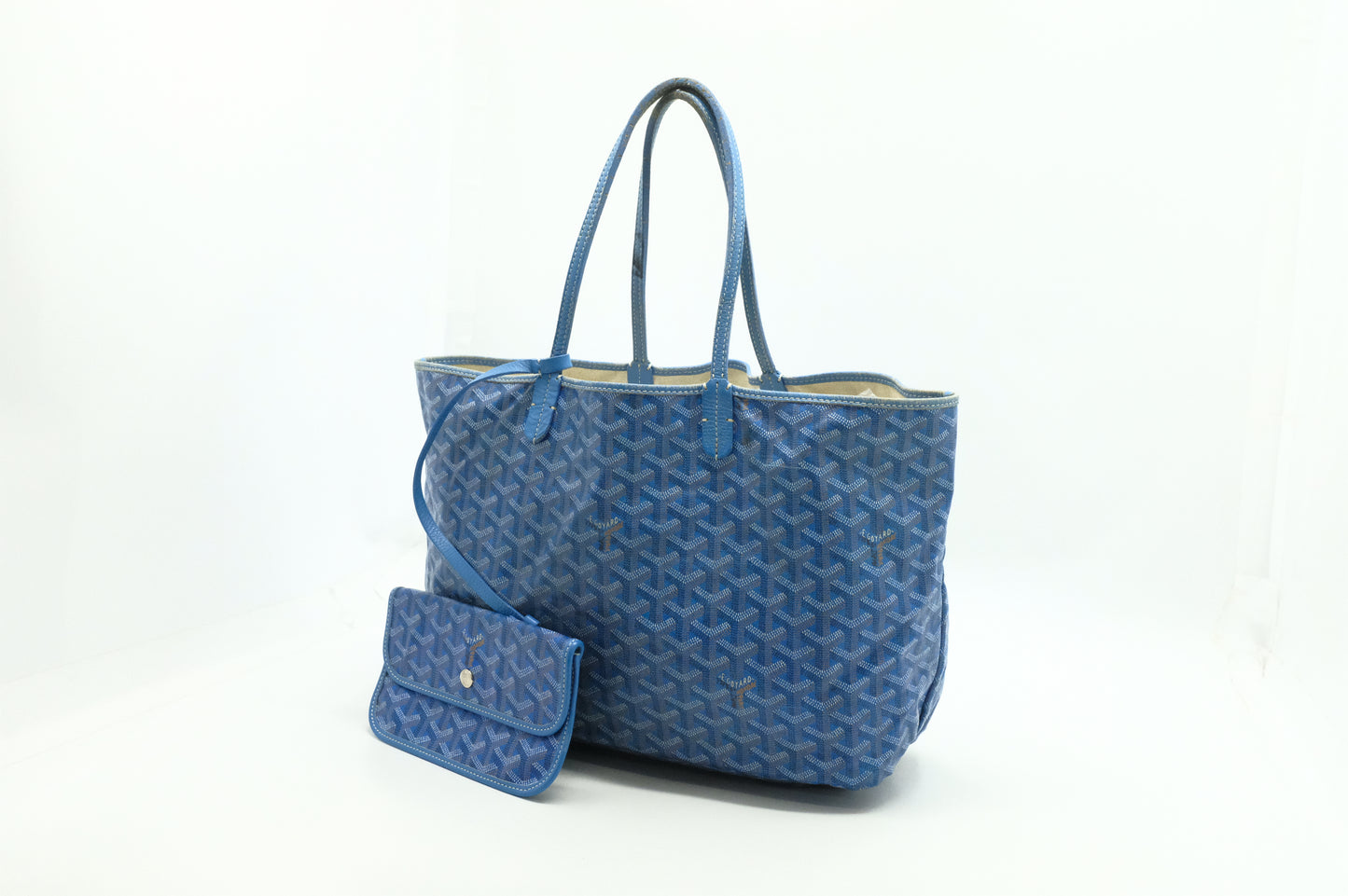 Goyard Saint Louis PM in Blue Goyardine Canvas