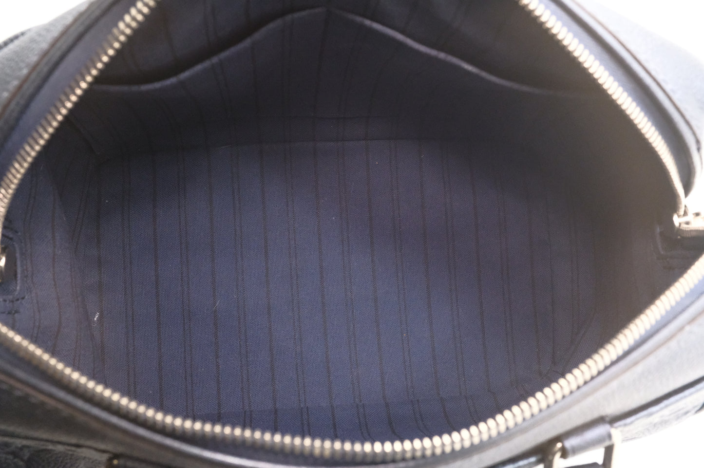 Louis Vuitton Speedy 25 Bandouliere in Metallic Navy Blue Empreinte Leather