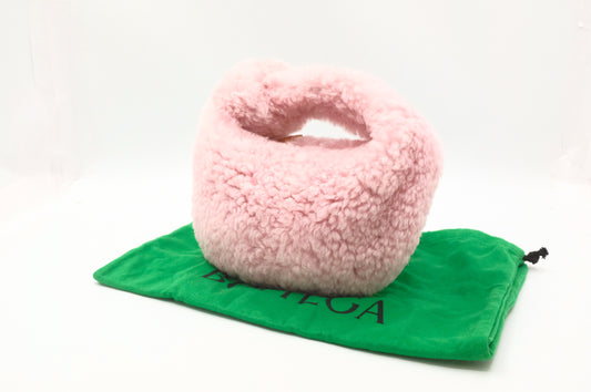 Bottega Veneta Mini Jodie in Pink Shearling