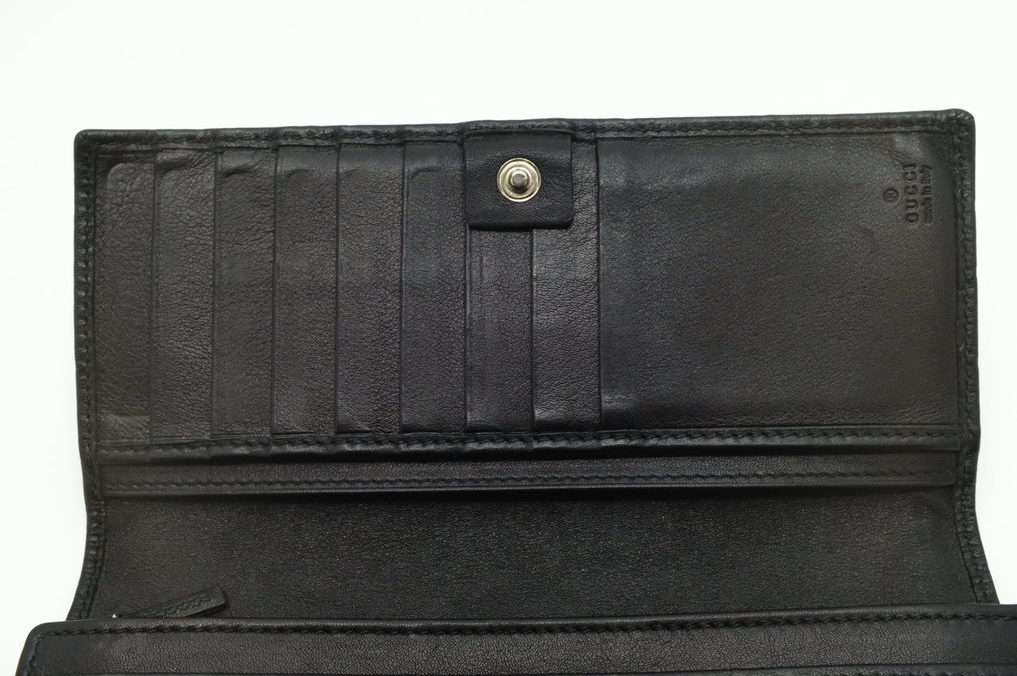 Gucci Long Wallet in Black Guccissima Leather