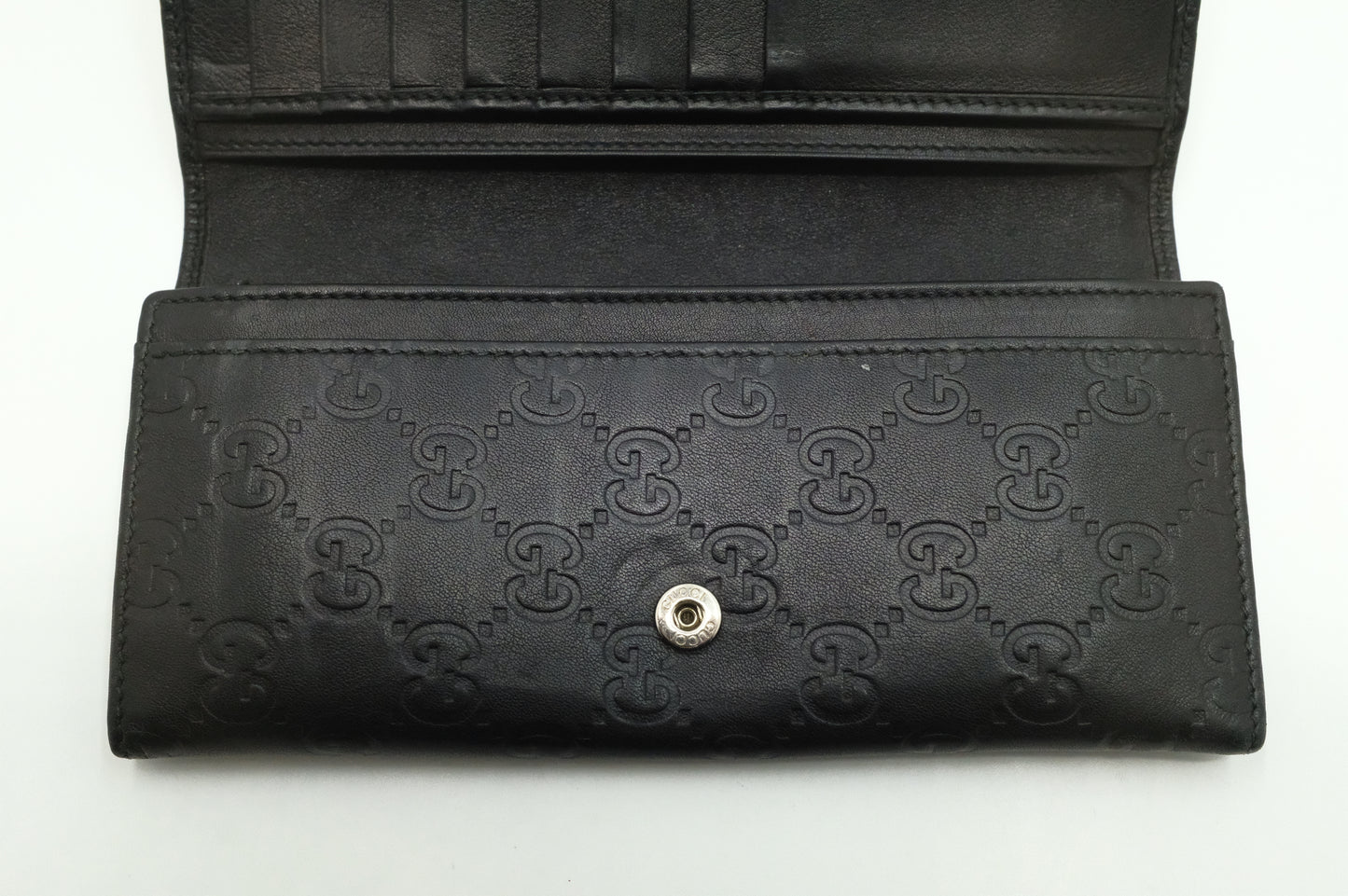 Gucci Long Wallet in Black Guccissima Leather