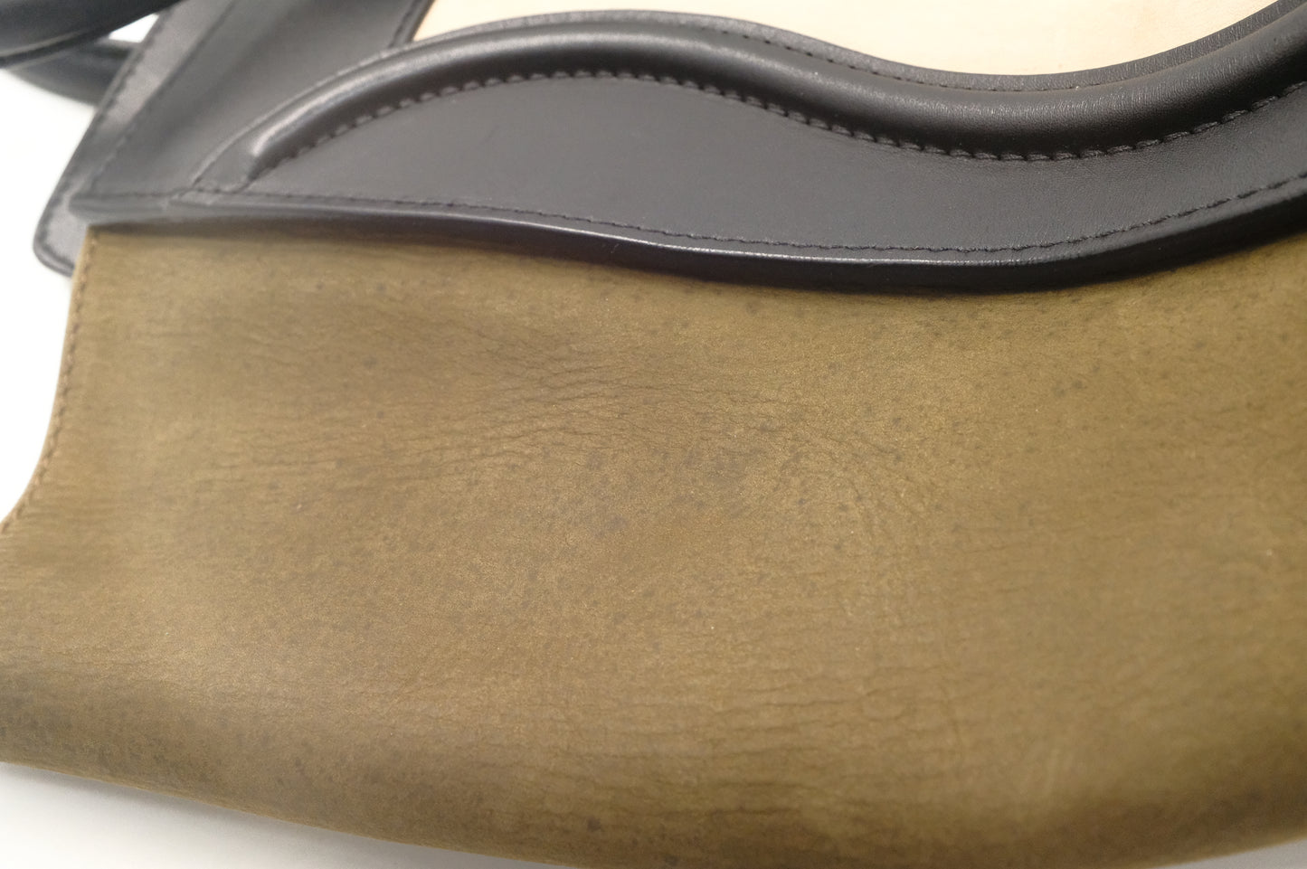 Celine Mini Luggage Tricolor in Beige, Black and Kaki Green Leather