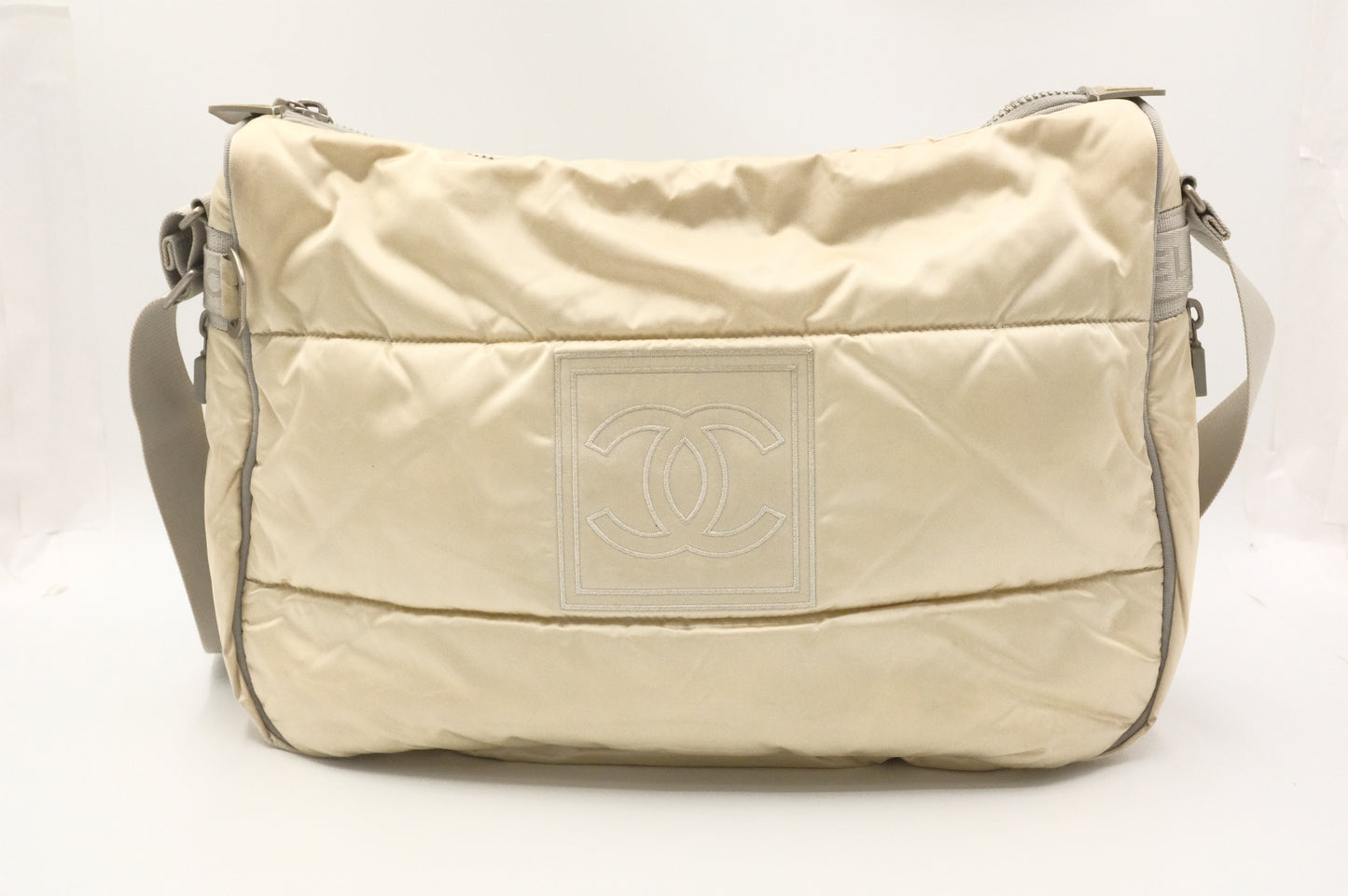 Chanel Sports Shoulder Bag in Beige Nylon Canvas