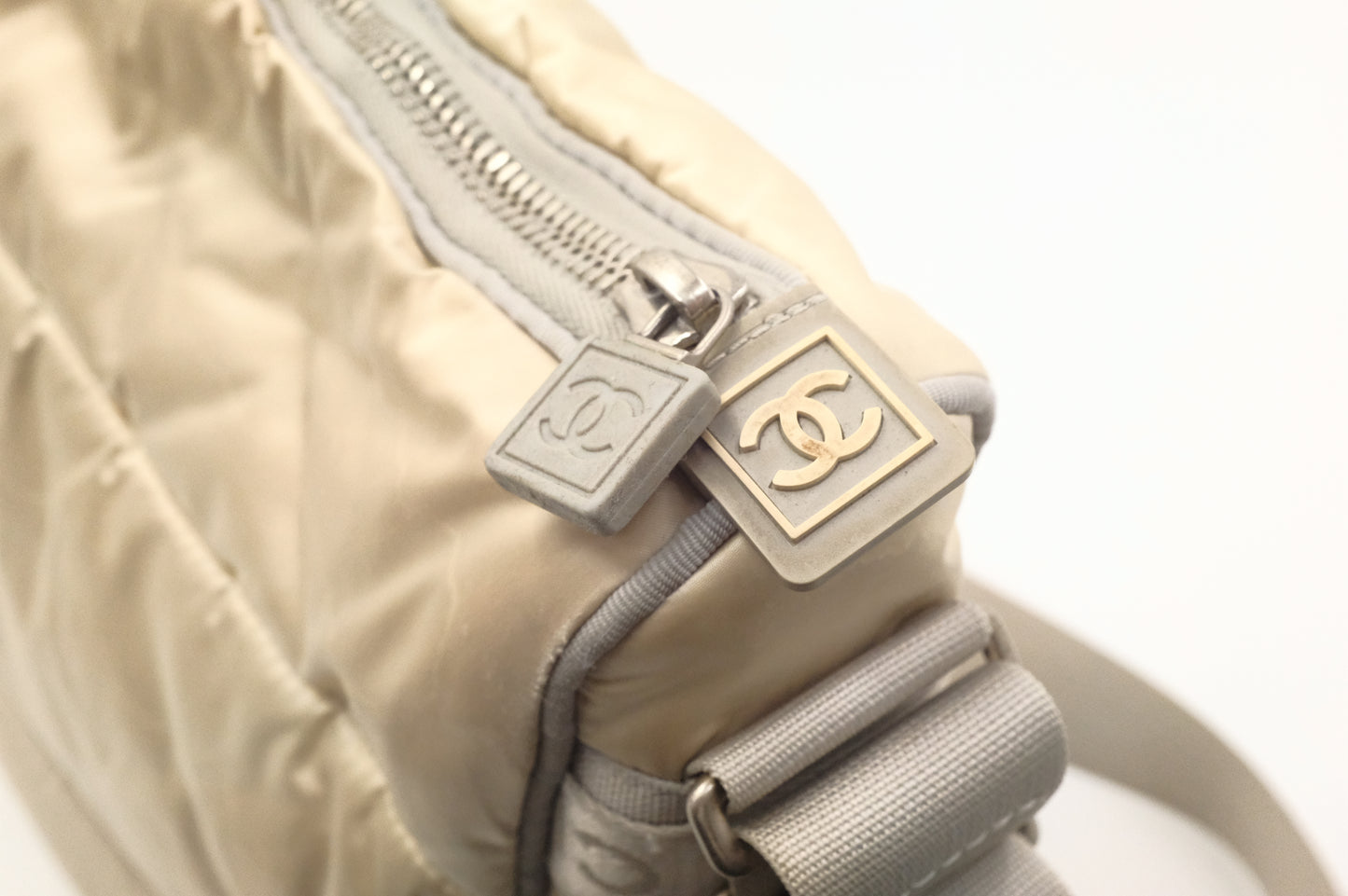 Chanel Sports Shoulder Bag in Beige Nylon Canvas
