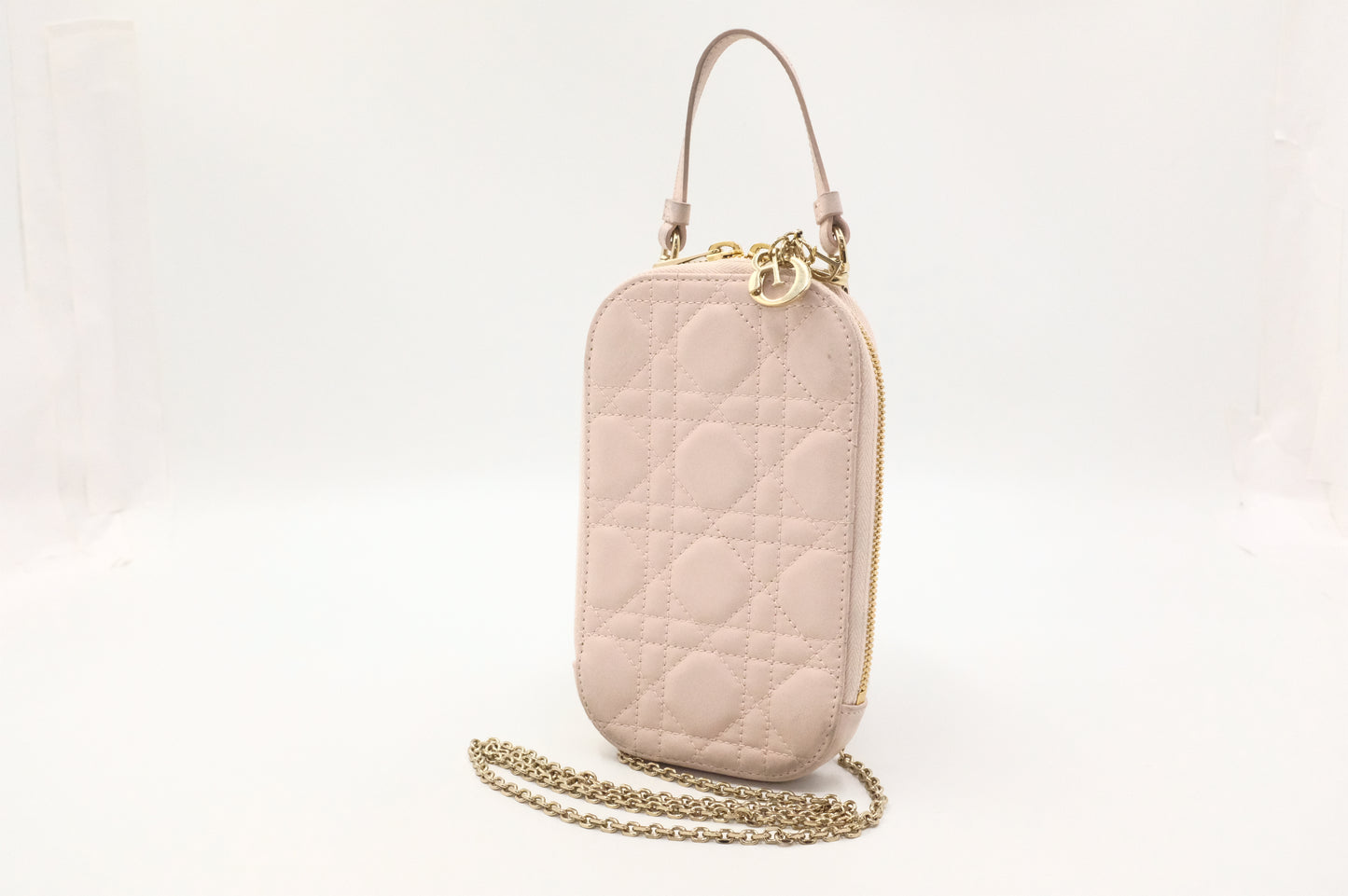 Dior Call in Dior Phone Bag in Cream Cannage Leather