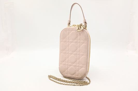 Dior Call in Dior Phone Bag in Cream Cannage Leather